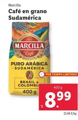 Lidl MARCILLA Café en grano Sudamérica oferta