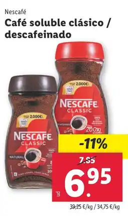 Lidl NESCAFE Café soluble clásico / descafeinado oferta