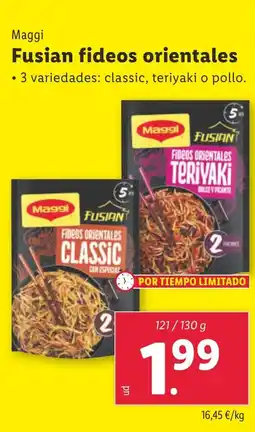 Lidl MAGGI Fusian fideos orientales oferta