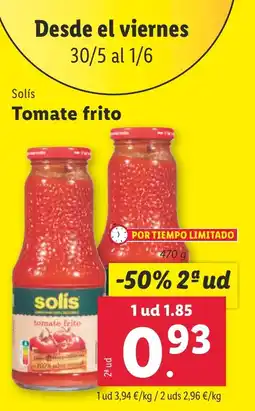 Lidl SOLIS Tomate frito oferta