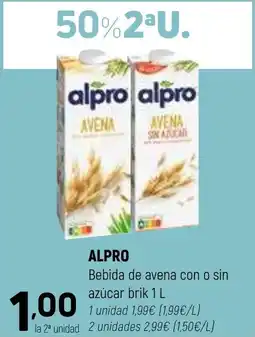 Coviran ALPRO Bebida de avena con o sin azúcar oferta