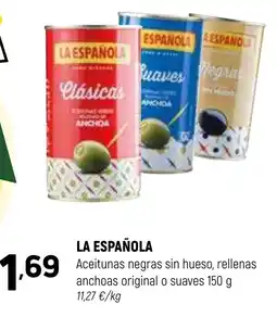 Coviran LA ESPAÑOLA Aceitunas negras sin hueso, rellenas anchoas original o suaves oferta