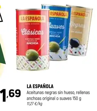 Coviran LA ESPAÑOLA Aceitunas negras sin hueso, rellenas anchoas original o suaves oferta