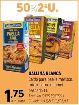 Coviran GALLINA BLANCA Caldo para paella marisco, mixta, carne o fumet pescado oferta