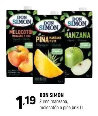Coviran DON SIMÓN Zumo manzana, melocotón o piña oferta