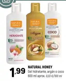 Coviran NATURAL HONEY Gel hidratante, argán o coco oferta