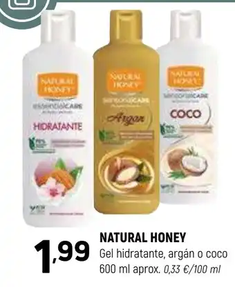 Coviran NATURAL HONEY Gel hidratante, argán o coco oferta