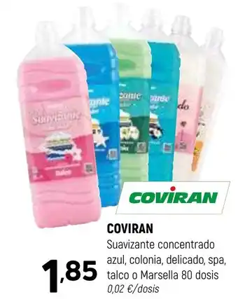 Coviran COVIRAN Suavizante concentrado azul, colonia, delicado, spa, talco o Marsella 80 dosis oferta