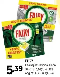 Coviran FAIDY Lavavajillas Original limón 18+ 11 u oferta