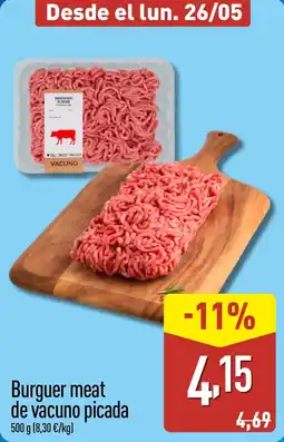 ALDI Burguer meat de vacuno picada oferta