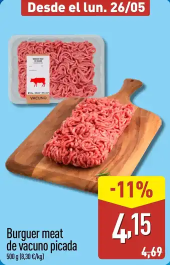 ALDI Burguer meat de vacuno picada oferta
