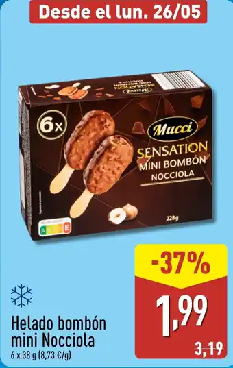 ALDI MUCCI Helado bombón mini Nocciola oferta