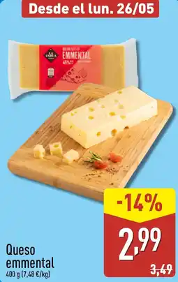 ALDI Queso emmental oferta