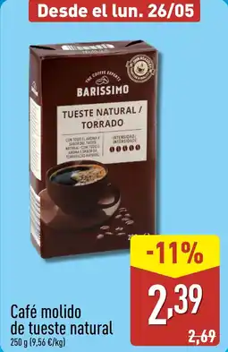 ALDI BARISSIMO Café molido de tueste natural oferta