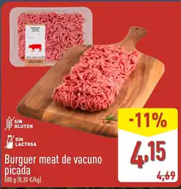 ALDI Burguer meat de vacuno picada oferta