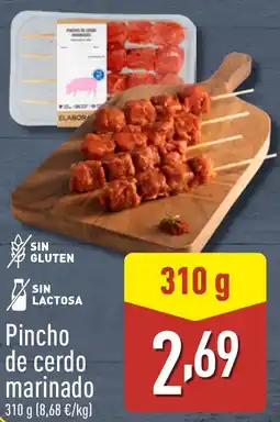 ALDI Pincho de cerdo marinado oferta