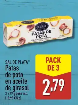 ALDI SAL DE PLATA Patas de pota en aceite de girasol oferta