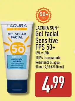 ALDI LACURA SUN Gel facial Sensitive FPS 50+ oferta