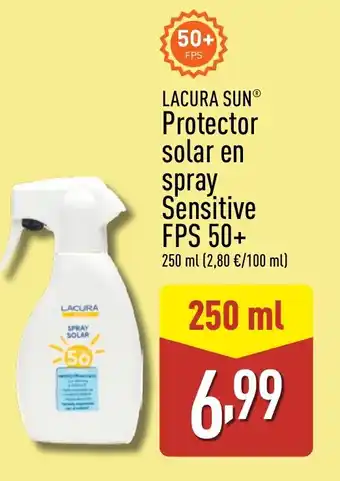ALDI LACURA SUN Protector solar en spray Sensitive FPS 50+ oferta