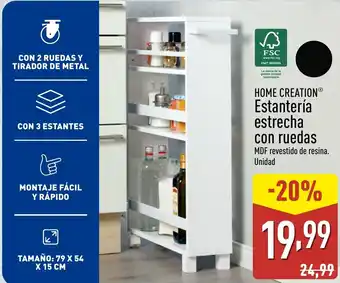 ALDI HOME CREATION Estantería estrecha con ruedas oferta