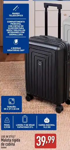 ALDI LIVE IN STYLE Maleta rígida de cabina oferta