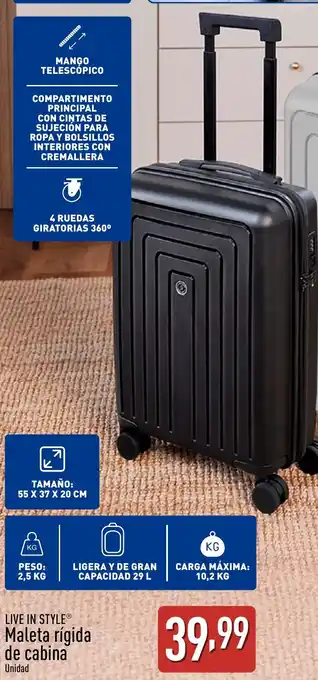 ALDI LIVE IN STYLE Maleta rígida de cabina oferta