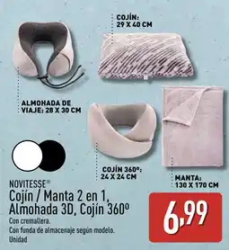 ALDI NOVITESSE Cojín / Manta 2 en 1, Almohada 3D, Cojín 360° oferta