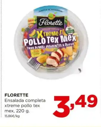 Alimerka FLORETTE Ensalada completa xtreme pollo tex mex, oferta