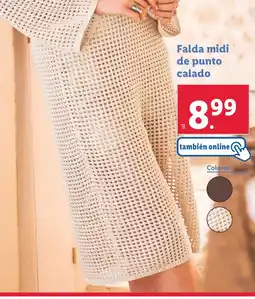 Lidl Falda midi de punto calado oferta