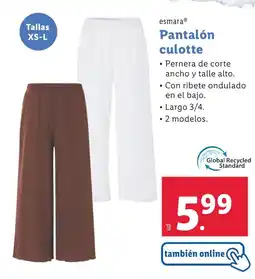 Lidl ESMARA Pantalón culotte oferta