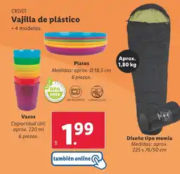 Lidl CRIVIT Vajilla de plástico oferta