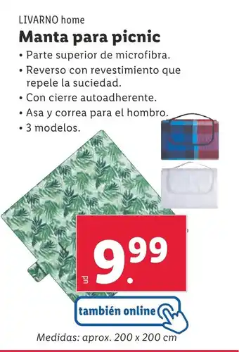 Lidl LIVARNO home Manta para picnic oferta