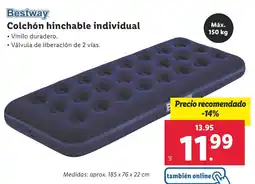Lidl BESTWAY Colchón hinchable individual oferta