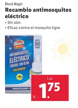 Lidl BLOCK MAGIC Recambio antimosquitos eléctrico oferta