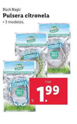 Lidl BLOCK MAGIC Pulsera citronela oferta