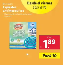 Lidl BLOCK MAGIC Espirales antimosquitos oferta