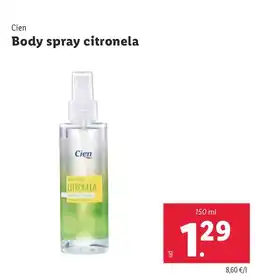 Lidl CIEN Body spray citronela oferta