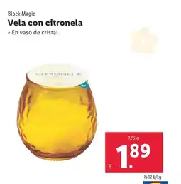 Lidl BLOCK MAGIC Vela con citronela oferta