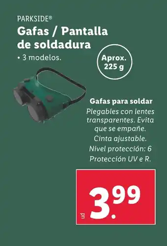 Lidl PARKSIDE Gafas / Pantalla de soldadura oferta