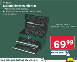 Lidl PARKSIDE Maletín de herramientas oferta