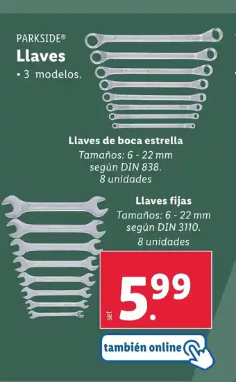 Lidl PARKSIDE Llaves oferta