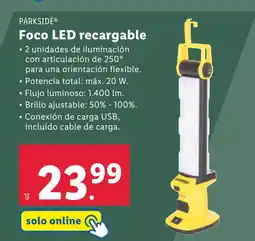 Lidl PARKSIDE Foco LED recargable oferta