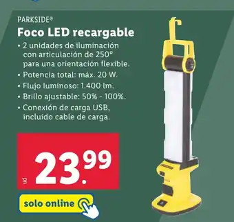 Lidl PARKSIDE Foco LED recargable oferta