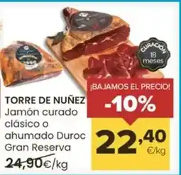 Autoservicios Familia Torre de núñez - jamón curado clásico o ahumado duroc gran reserva oferta