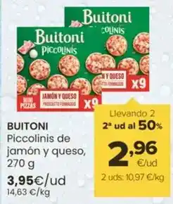 Autoservicios Familia Buitoni - piccolinis de jamón y queso oferta
