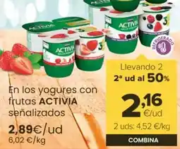 Autoservicios Familia Activia - yogures con frutas oferta