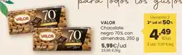 Autoservicios Familia Valor - chocolate negro 70% con almendras oferta