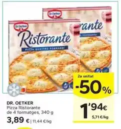 Caprabo Dr oetker - pizza ristorante de 4 formatges oferta
