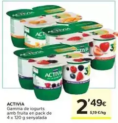 Caprabo Activia - gamma de iogurts amb fruita oferta
