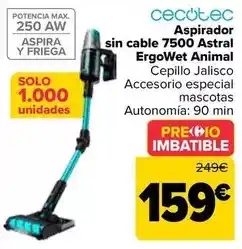 Carrefour Cecotec - aspirador sin cable 7500 astral ergowet animal oferta